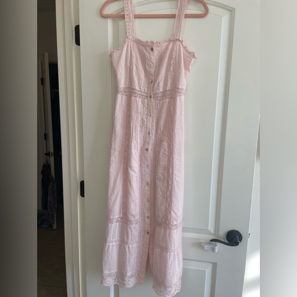 LoveShackFancy Pink Midi Dress